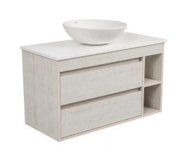 Тумба подвесная Аквародос Шельф 100 см со столешницей Loft-Iron и раковиной Zero ДСП нордленд АР000085171