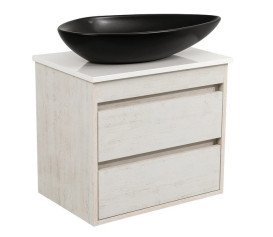 Тумба подвесная Аквародос Шельф 65 см со столешницей Loft-Iron и раковиной Olive ДСП нордленд АР000085193