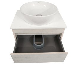 Тумба підвісна Аквародос Шельф 65 см зі стільницею Loft-Iron та раковиною One ДСП нордленд АР000085178