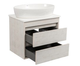 Тумба підвісна Аквародос Шельф 65 см зі стільницею Loft-Iron та раковиною One ДСП нордленд АР000085183