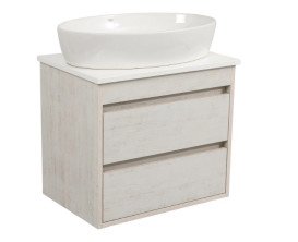 Тумба підвісна Аквародос Шельф 65 см зі стільницею Loft-Iron та раковиною One ДСП нордленд АР000085183