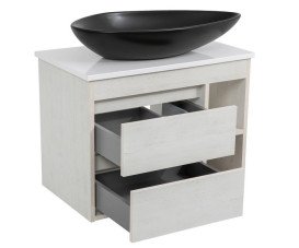 Тумба підвісна Аквародос Шельф 75 см зі стільницею Loft-Iron та раковиною Olive ДСП нордленд АР000085194