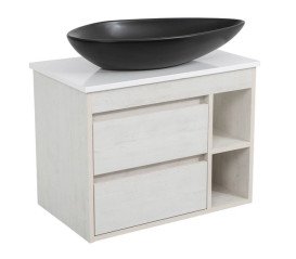 Тумба підвісна Аквародос Шельф 75 см зі стільницею Loft-Iron та раковиною Olive ДСП нордленд АР000085194