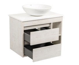 Тумба підвісна Аквародос Шельф 75 см зі стільницею Loft-Iron та раковиною Zero ДСП нордленд АР000085174