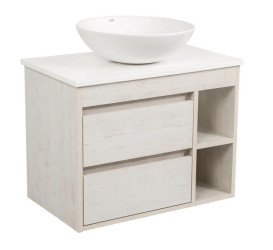 Тумба підвісна Аквародос Шельф 75 см зі стільницею Loft-Iron та раковиною Zero ДСП нордленд АР000085174