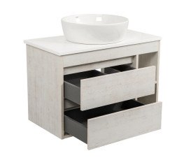 Тумба підвісна Аквародос Шельф 85 см зі стільницею Loft-Iron та раковиною One ДСП нордленд АР000085180