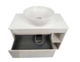 Тумба підвісна Аквародос Шельф 85 см зі стільницею Loft-Iron та раковиною One ДСП нордленд АР000085180