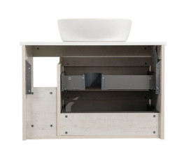 Тумба підвісна Аквародос Шельф 85 см зі стільницею Loft-Iron та раковиною One ДСП нордленд АР000085180