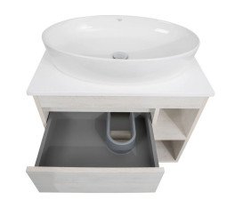 Тумба підвісна Аквародос Шельф 85 см зі стільницею Loft-Iron та раковиною One ДСП нордленд АР000085185