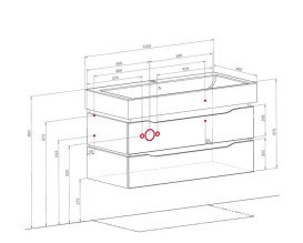 Тумба подвесная Аквародос Венеция 100 см с раковиной Пинто ДСП/МДФ белый АР000040223