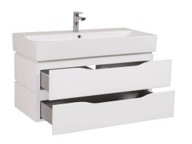 Тумба подвесная Аквародос Венеция 100 см с раковиной Пинто ДСП/МДФ белый АР000040231