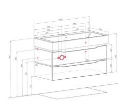 Тумба подвесная Аквародос Венеция 100 см с раковиной Пинто ДСП/МДФ белый АР000040231