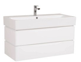 Тумба подвесная Аквародос Венеция 100 см с раковиной Пинто ДСП/МДФ белый АР000040231