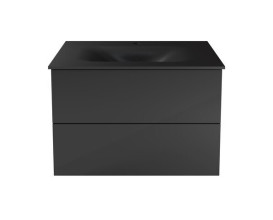 Тумба подвесная Besco Akya Classic с раковиной 76х52,5х51 см МДФ/ДСП графит матовый #KAC-76-GGB