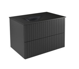 Тумба підвісна Besco Akya Linea з раковиною 76х52,5х51 см МДФ/ДСП графіт матовий #KAL-76-GGB