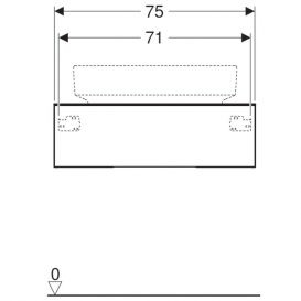 Тумба подвесная для накладной раковины Geberit VariForm 75 см с одним выдвижным ящиком темный орех 501.162.00.1