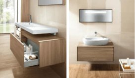 Тумба підвісна для раковини Hatria Sliding wood system 80 без отворів горіх YXS492