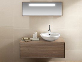 Тумба підвісна для раковини Hatria Sliding wood system 100 з отвором праворуч (cut 3) горіх YXWF92