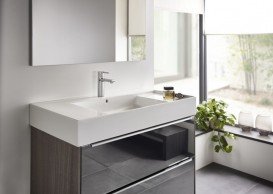 Тумба підвісна ДСП / ДВП 100х49.8 дуб / темне дзеркальне скло з раковиною для ванної Roca Inspira FINECERAMIC білий A851077403