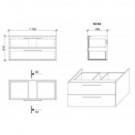 Тумба подвесная Fancy Marble Barbados 119,2х48,9 см с раковиной Nadja 1200C шпон дуба ШН-8 ш