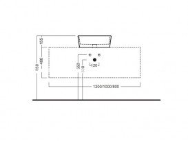 Тумба подвесная Hatria Sliding wood system 100 с отверстием в центре дерево орех YXTA92