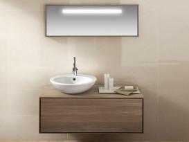 Тумба подвесная Hatria Sliding wood system 100 с отверстием слева дерево орех YXTK92