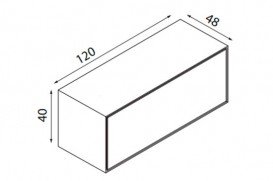 Тумба подвесная Hatria Sliding wood system 120 с двумя отверстиями (cut 4) дерево орех/белый глянец YXWH92