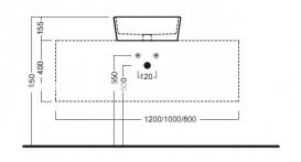 Тумба подвесная Hatria Sliding wood system 80 с отверстием в центре дерево орех YXTB92