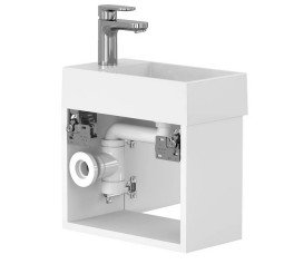 Тумба підвісна Miraggio Minima з раковиною Copper 400 МДФ білий мат 8815054