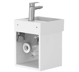 Тумба підвісна Miraggio Minima з раковиною Toni 300 МДФ білий мат 8815056