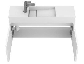 Тумба подвесная Miraggio Minima с раковиной Toni 850 МДФ белый мат 8815059