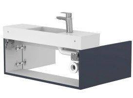 Тумба подвесная Miraggio Minima с раковиной Toni 850 МДФ синий 8815051