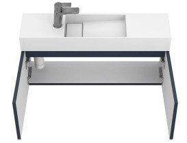 Тумба подвесная Miraggio Minima с раковиной Toni 850 МДФ синий 8815051