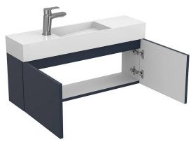 Тумба подвесная Miraggio Minima с раковиной Toni 850 МДФ синий 8815051