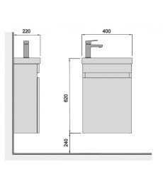 Тумба підвісна Мийдодір City White 40-А з раковиною Como ДСП білий глянець 00-0008071