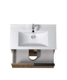 Тумба підвісна Мийдодір Grace 80-A з раковиною Creavit Su-80 ДСП дуб підсмажений 00-0008599