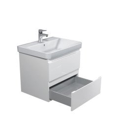Тумба подвесная Мойдодыр Unik 60-A с раковиной Vivace ДСП/МДФ белый глянец 00-0009164