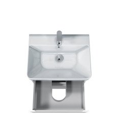 Тумба подвесная Мойдодыр Unik 60-A с раковиной Vivace ДСП/МДФ белый глянец 00-0009164