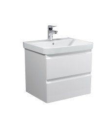 Тумба подвесная Мойдодыр Unik 60-A с раковиной Vivace ДСП/МДФ белый глянец 00-0009164