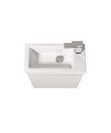 Тумба подвесная Мойдодыр Vela 50-А с раковиной Piccolo ДСП/МДФ белый глянец 00-0009271