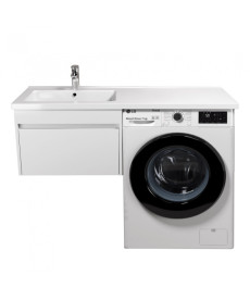 Тумба подвесная Мойдодыр Wing 60-А-W с раковиной Rodeo L ДСП/МДФ белый глянец 00-0008340