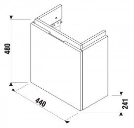 Тумба підвісна під раковину Jika Cubito 45 см дуб H40J4201005191