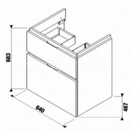 Тумба подвесная под раковину Jika Cubito 65 см венге H40J4244024611