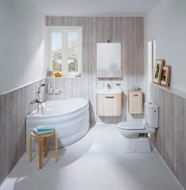 Тумба підвісна під раковину Jika Deep 60 см напівкругла ясен H4541334343401