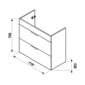Тумба подвесная под раковину Jika Tigo 80 см белый H40J2154015001