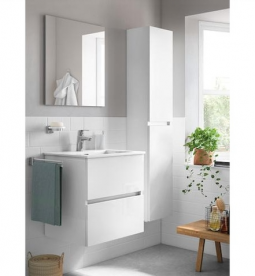 Тумба подвесная с раковиной для ванной Roca Cube 55 см белый глянцевый A85119A806