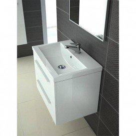 Тумба подвесная с раковиной для ванной Roca Suit 55х42,2 см белый глянец A85118A806