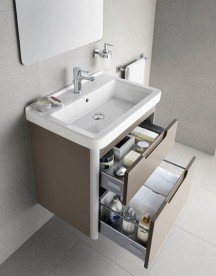 Тумба подвесная с раковиной для ванной Roca Dama-N 80,8х43,4 см серый антрацит глянец A851048153