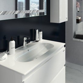 Тумба підвісна Sanwerk Foreva Air 101х46 см з раковиною Клеа білий MV0000804