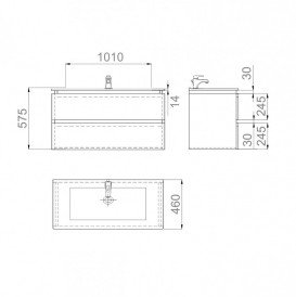 Тумба підвісна Sanwerk Foreva Air 101х46 см з раковиною Клеа білий MV0000804